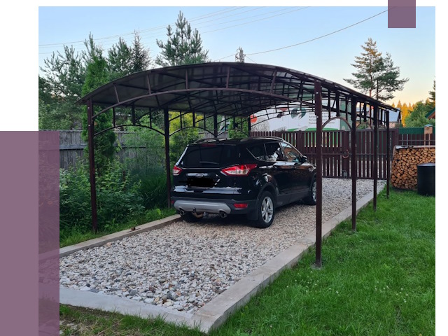 Навесы для автомобиля в Протвине от 13075 руб.  | ПРОЛЁТ-Прн