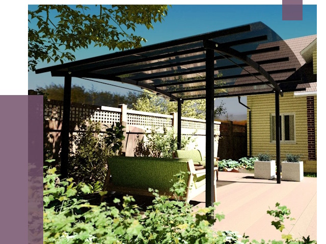 Навесы для террасы в Протвине от 12973 руб. под ключ | ПРОЛЁТ-Прн