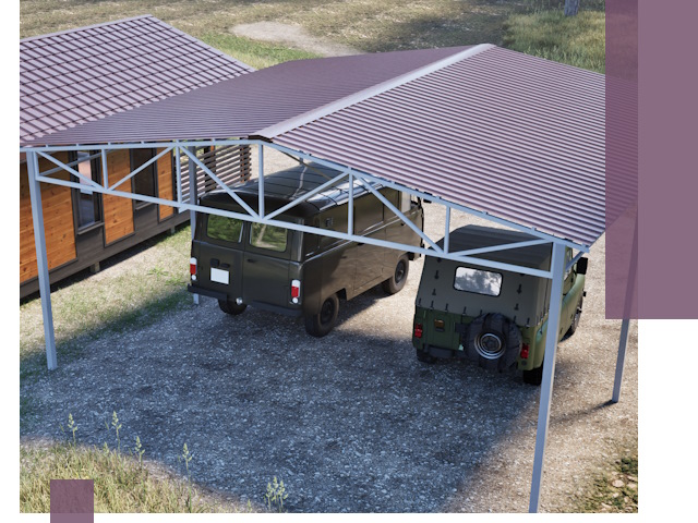 Двускатные навесы под ключ в Протвине — изготовление и монтаж