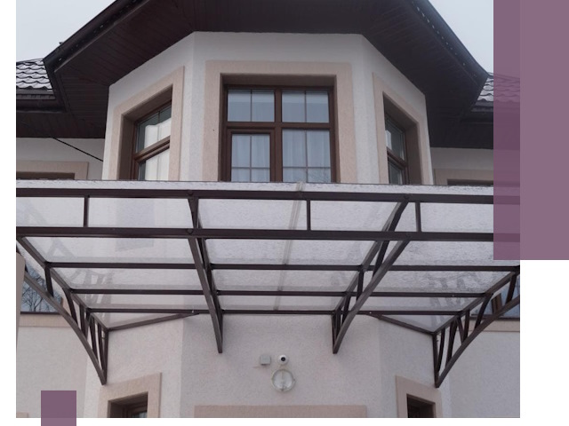 Козырьки из поликарбоната под ключ в Протвине