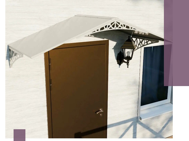 Металлические козырьки на входы и террасы в Протвине