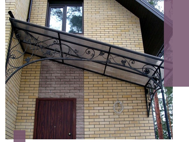 Односкатные козырьки из металла под ключ в Протвине