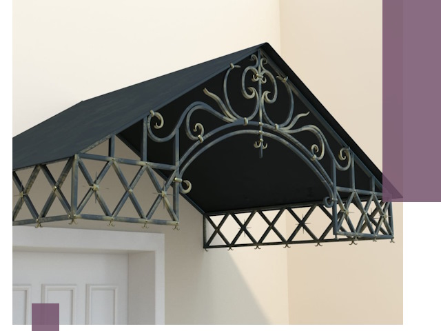 Двускатные металлические козырьки под ключ в Протвине