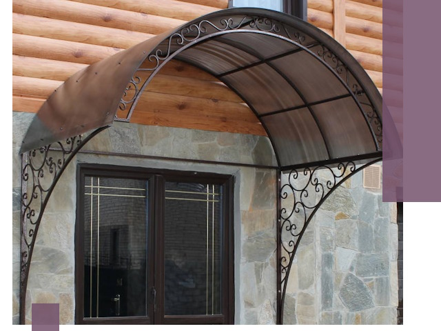 Арочные козырьки под ключ в Протвине: изготовление и монтаж